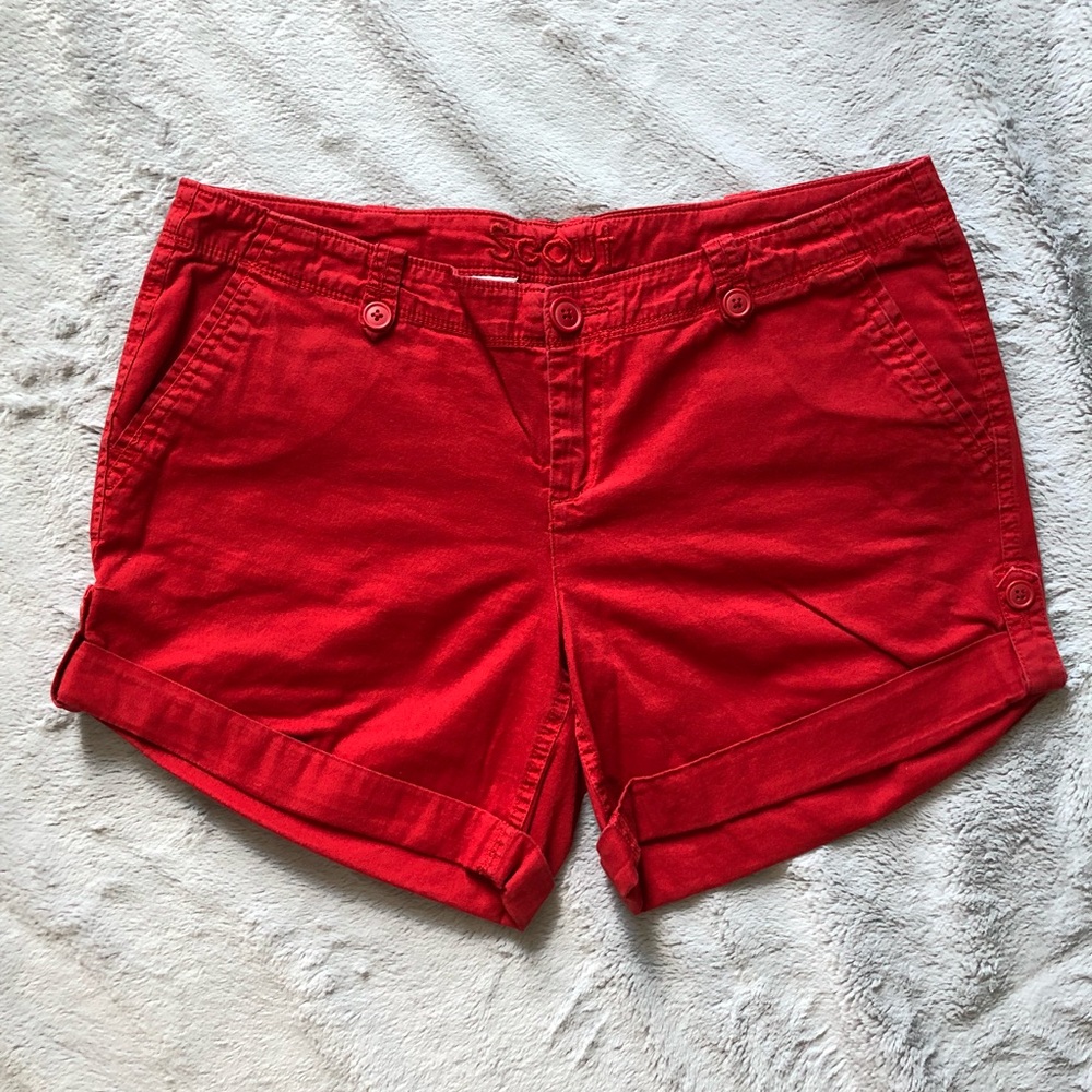 Delia’s red scout shorts in cotton/spandex blend